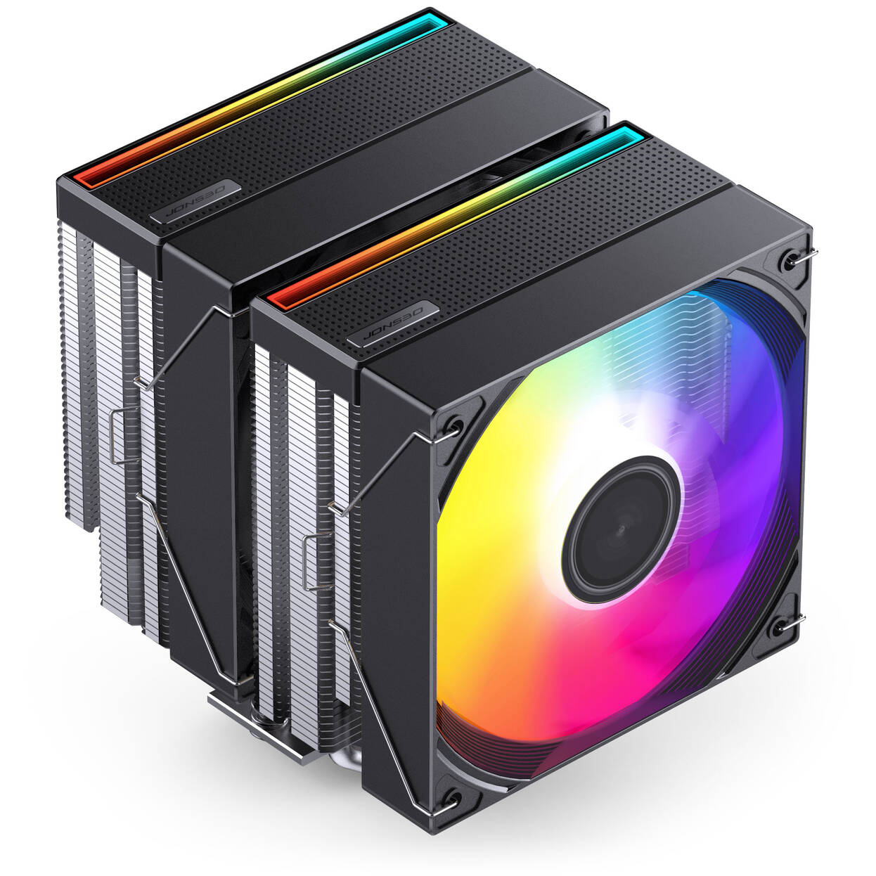 Jonsbo CB80 CPU cooler, dual-tower, 2 x 120mm, PWM, RGB - black