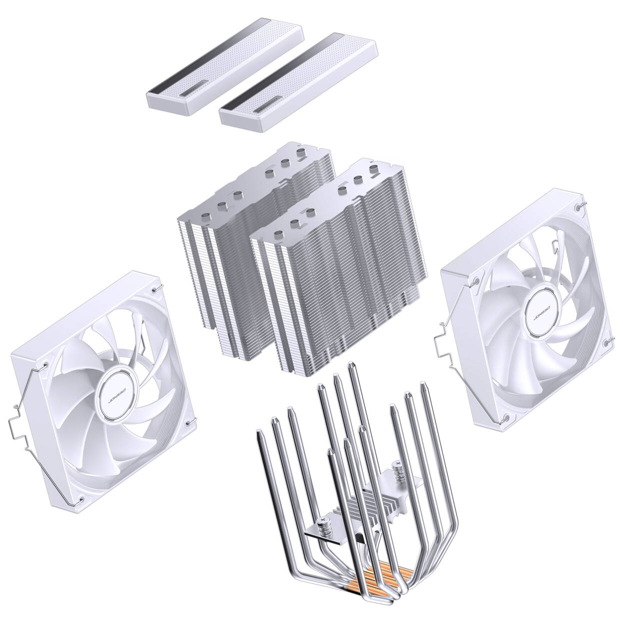 Jonsbo CB80 CPU Cooler, Dual-Tower, 2 x 120mm, PWM, RGB - white