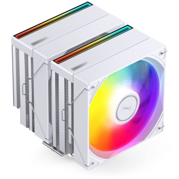 Jonsbo CB80 CPU Cooler, Dual-Tower, 2 x 120mm, PWM, RGB – white