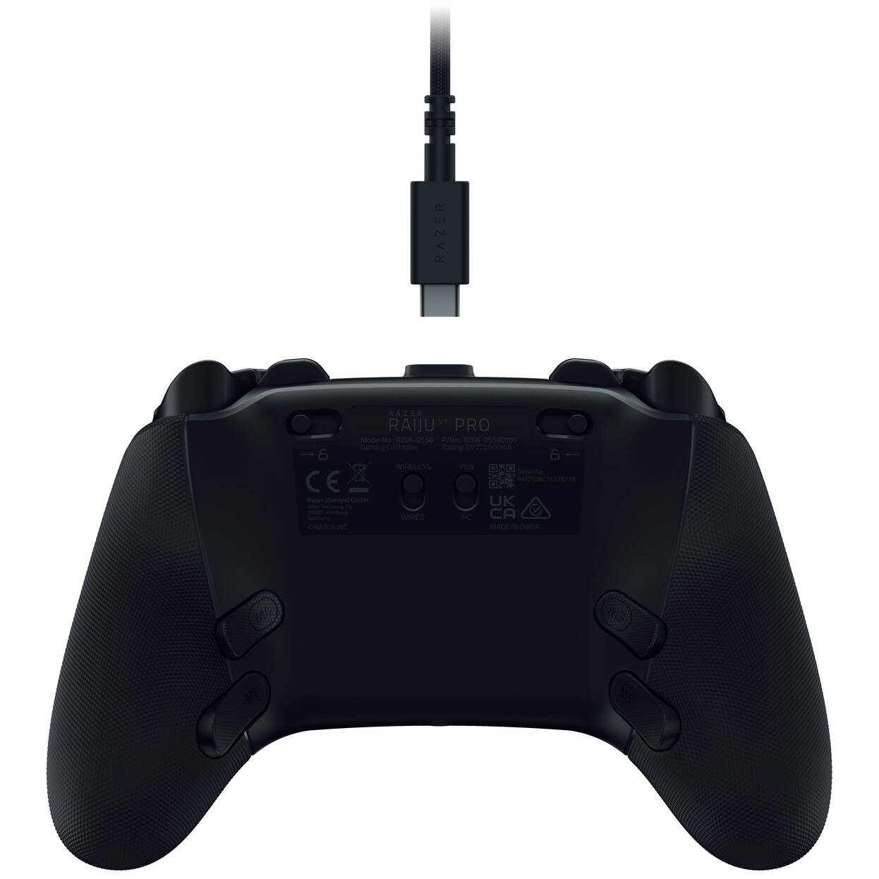 Razer Raiju V3 Pro Wireless PS5/PC Controller, Pro Buttons, Symmetrical Layout - Black