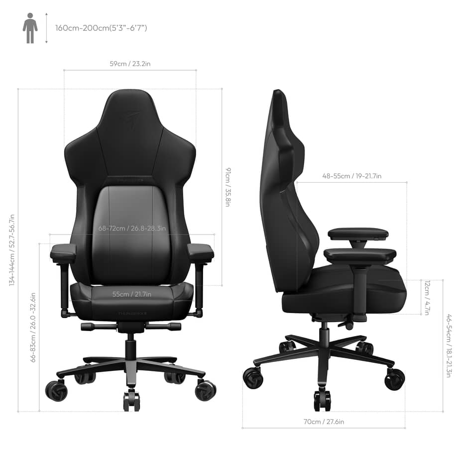 TX3 CORE PU Leather Gaming Chair - Black : image 4