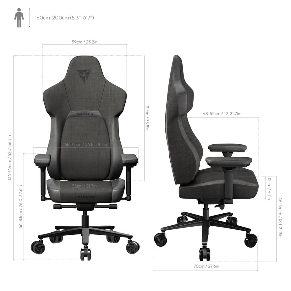 TX3 CORE Fabric Gaming Chair - Black : image 6