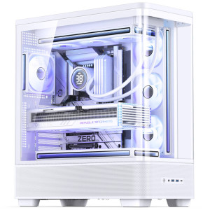 Jonsbo TK-5 PC Case, Mid Tower, ATX, Tempered Glass - white