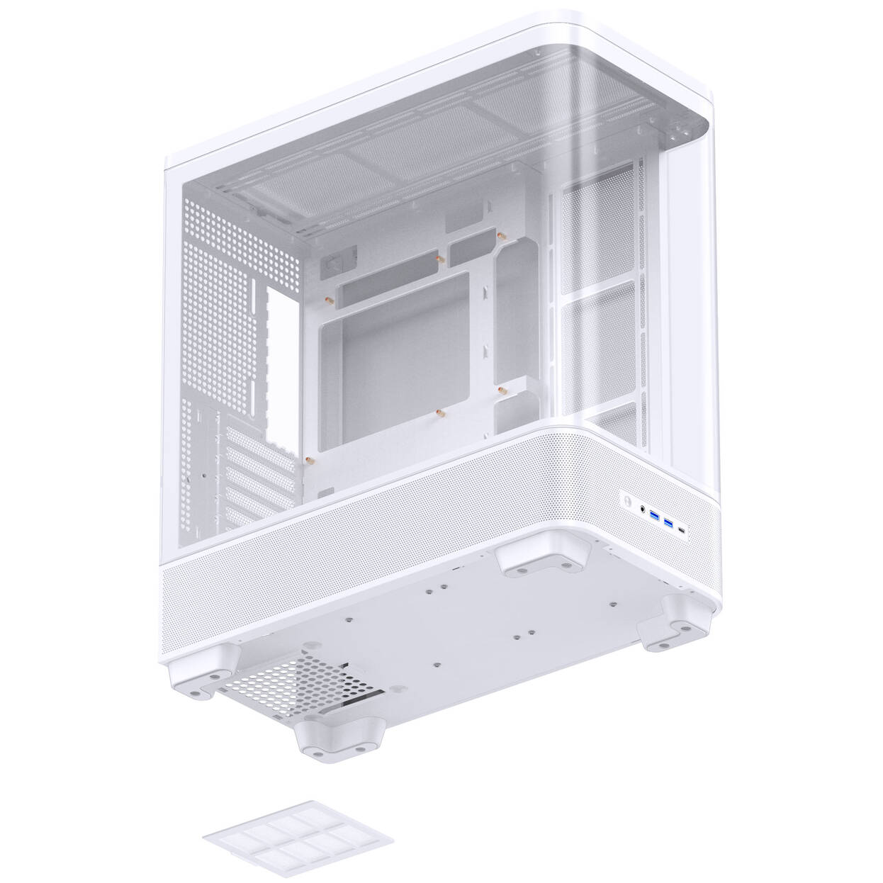 Jonsbo TK-5 PC Case, Mid Tower, ATX, Tempered Glass - white
