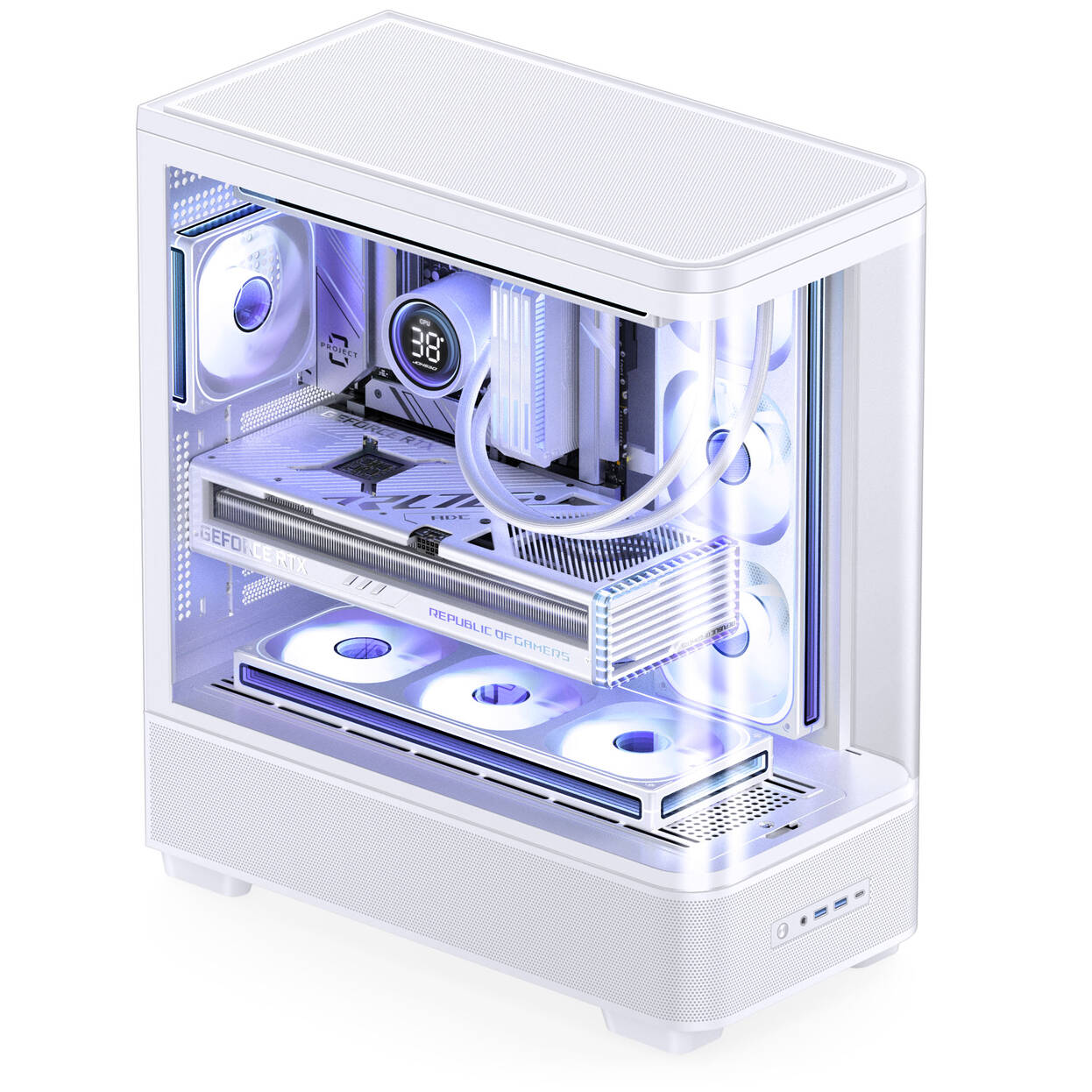 Jonsbo TK-5 PC Case, Mid Tower, ATX, Tempered Glass - white