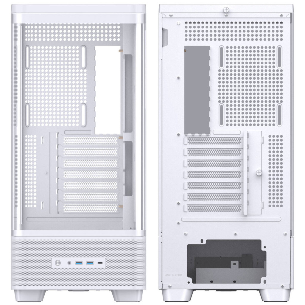 Jonsbo TK-5 PC Case, Mid Tower, ATX, Tempered Glass - white