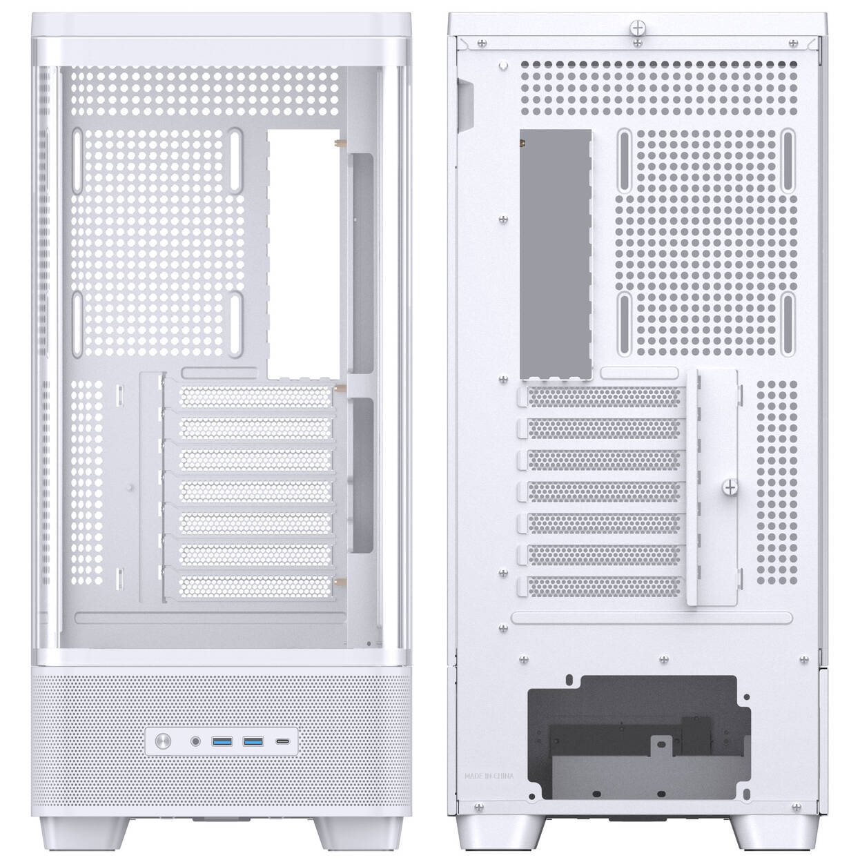 Jonsbo TK-5 PC Case, Mid Tower, ATX, Tempered Glass - white