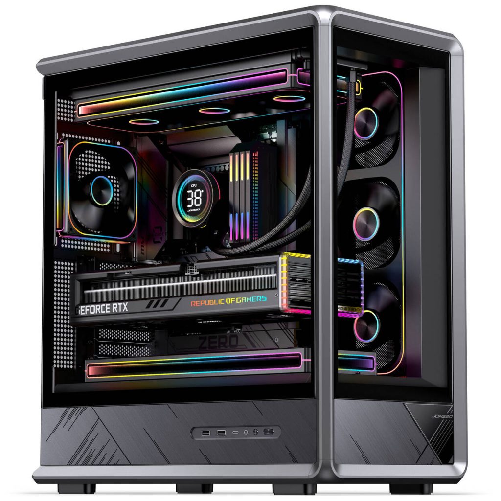 Jonsbo D401 PC Case, Mid-Tower, ATX, Tempered Glass - black