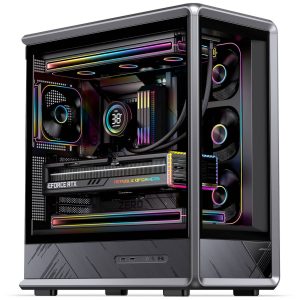Jonsbo D401 PC Case, Mid-Tower, ATX, Tempered Glass - black