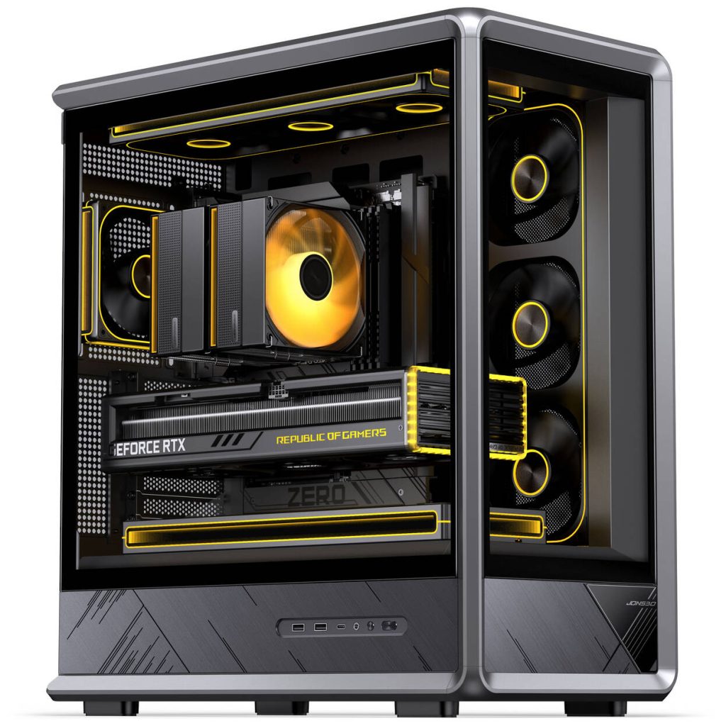 Jonsbo D401 PC Case, Mid-Tower, ATX, Tempered Glass - black