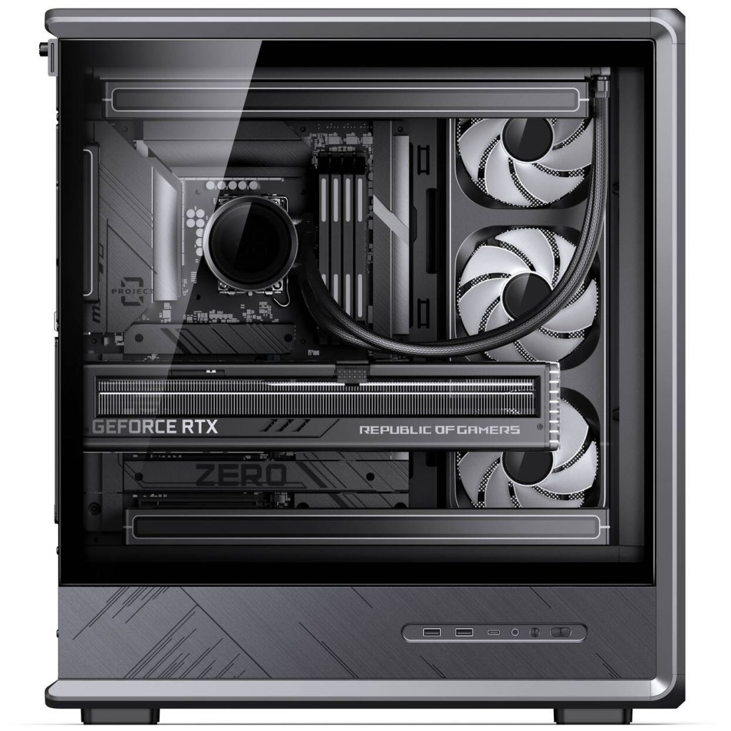 Jonsbo D401 PC Case, Mid-Tower, ATX, Tempered Glass - black