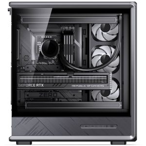 Jonsbo D401 PC Case, Mid-Tower, ATX, Tempered Glass - black