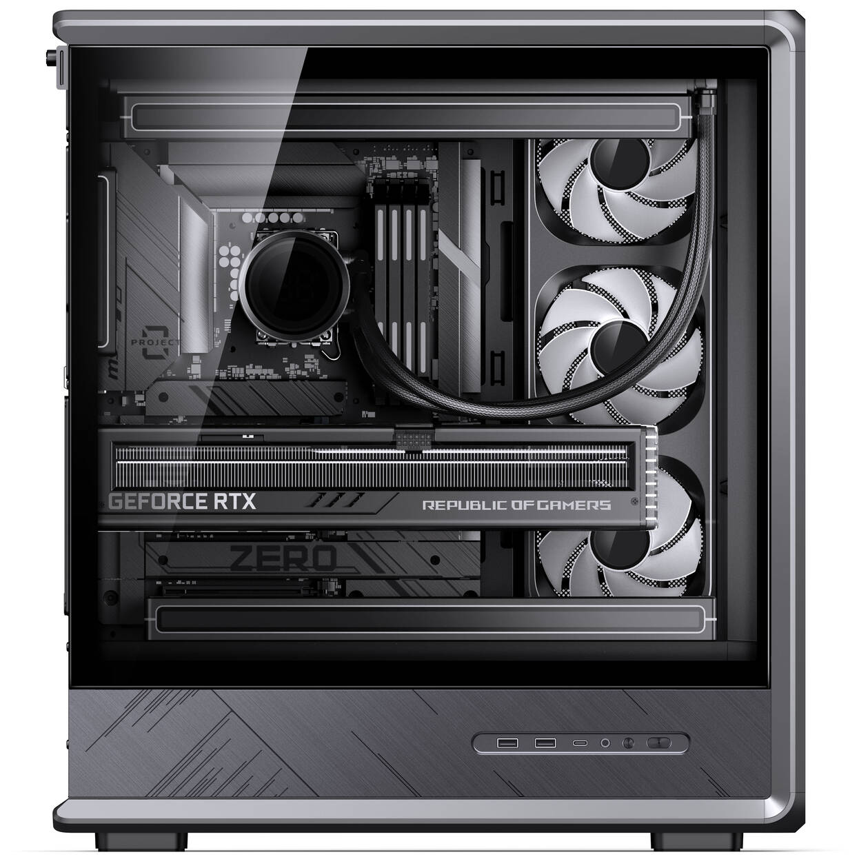 Jonsbo D401 PC Case, Mid-Tower, ATX, Tempered Glass - black
