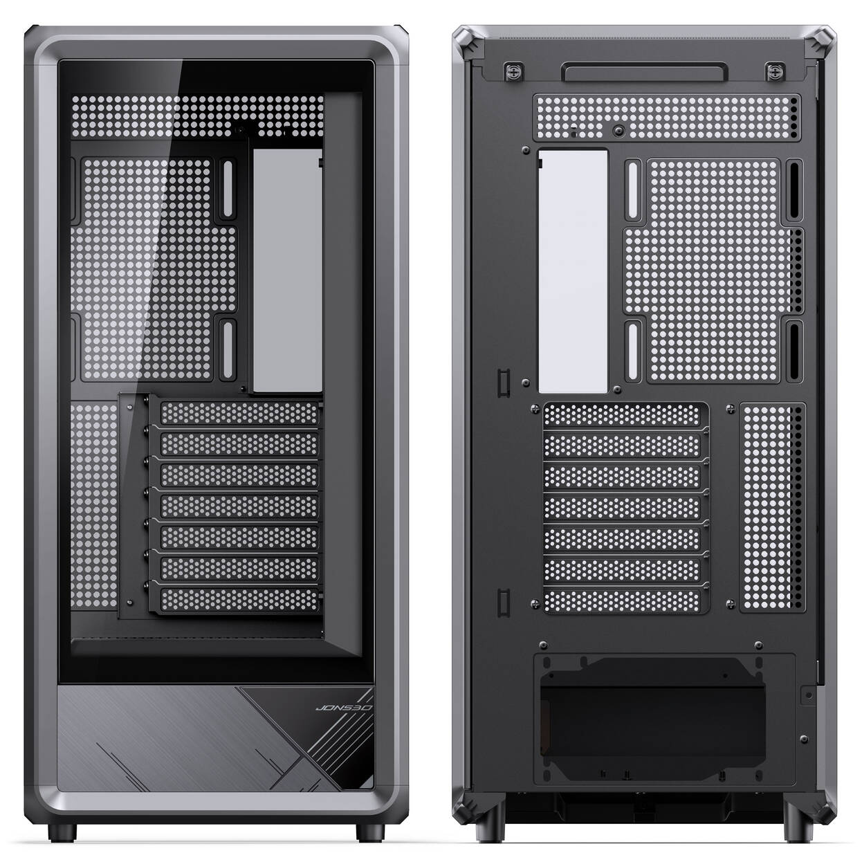 Jonsbo D401 PC Case, Mid-Tower, ATX, Tempered Glass - black