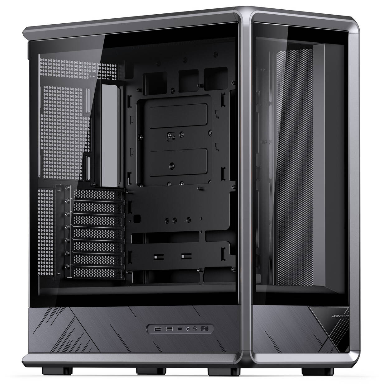 Jonsbo D401 PC Case, Mid-Tower, ATX, Tempered Glass - black
