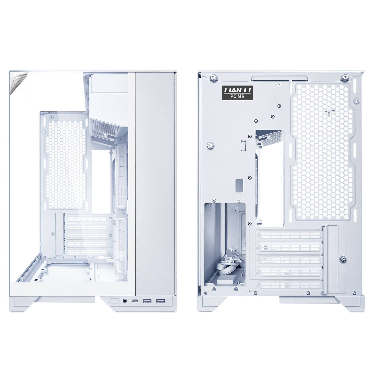 Lian Li O11 Vision-M PC Case, Micro-ATX, Tempered Glass - White