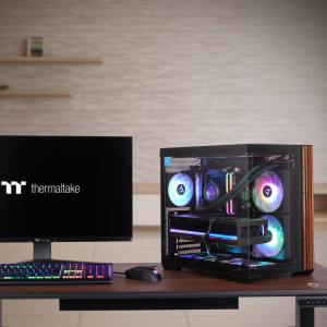 Thermaltake View 380 WS ARGB PC Case, Mid Tower, ATX, ARGB, Tempered Glass - Black