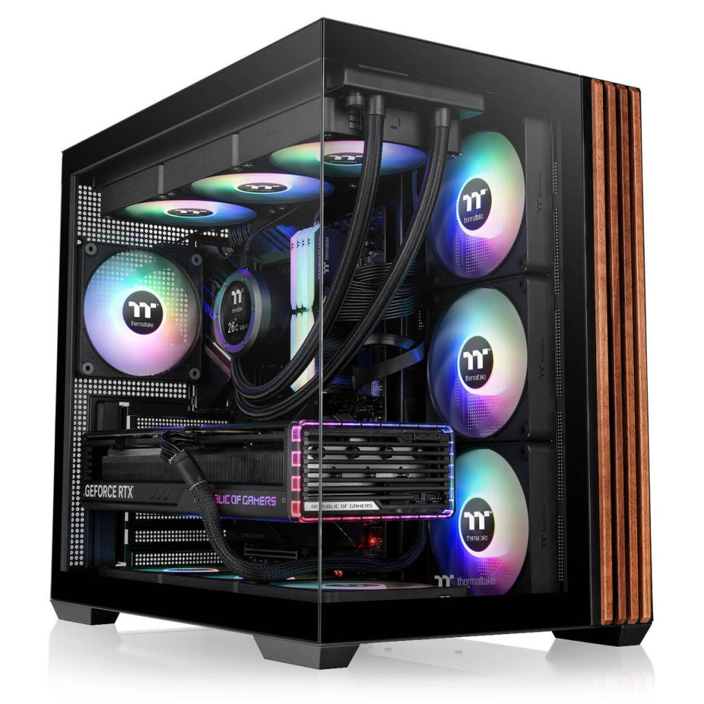 Thermaltake View 380 WS ARGB PC Case, Mid Tower, ATX, ARGB, Tempered Glass - Black
