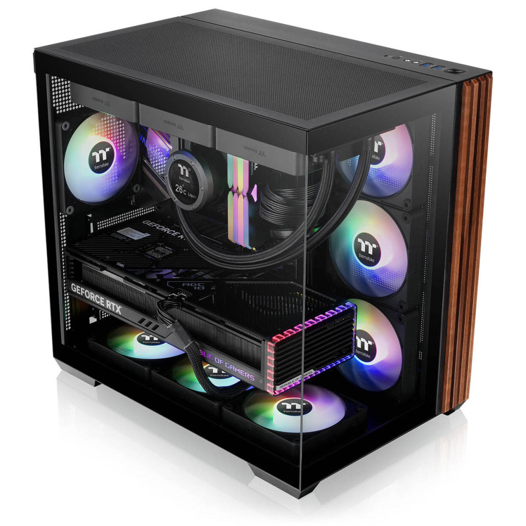 Thermaltake View 380 WS ARGB PC Case, Mid Tower, ATX, ARGB, Tempered Glass - Black