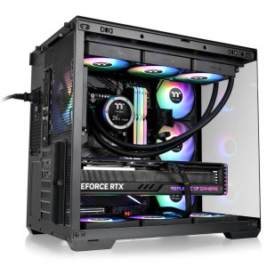 Thermaltake View 380 WS ARGB PC Case, Mid Tower, ATX, ARGB, Tempered Glass - Black