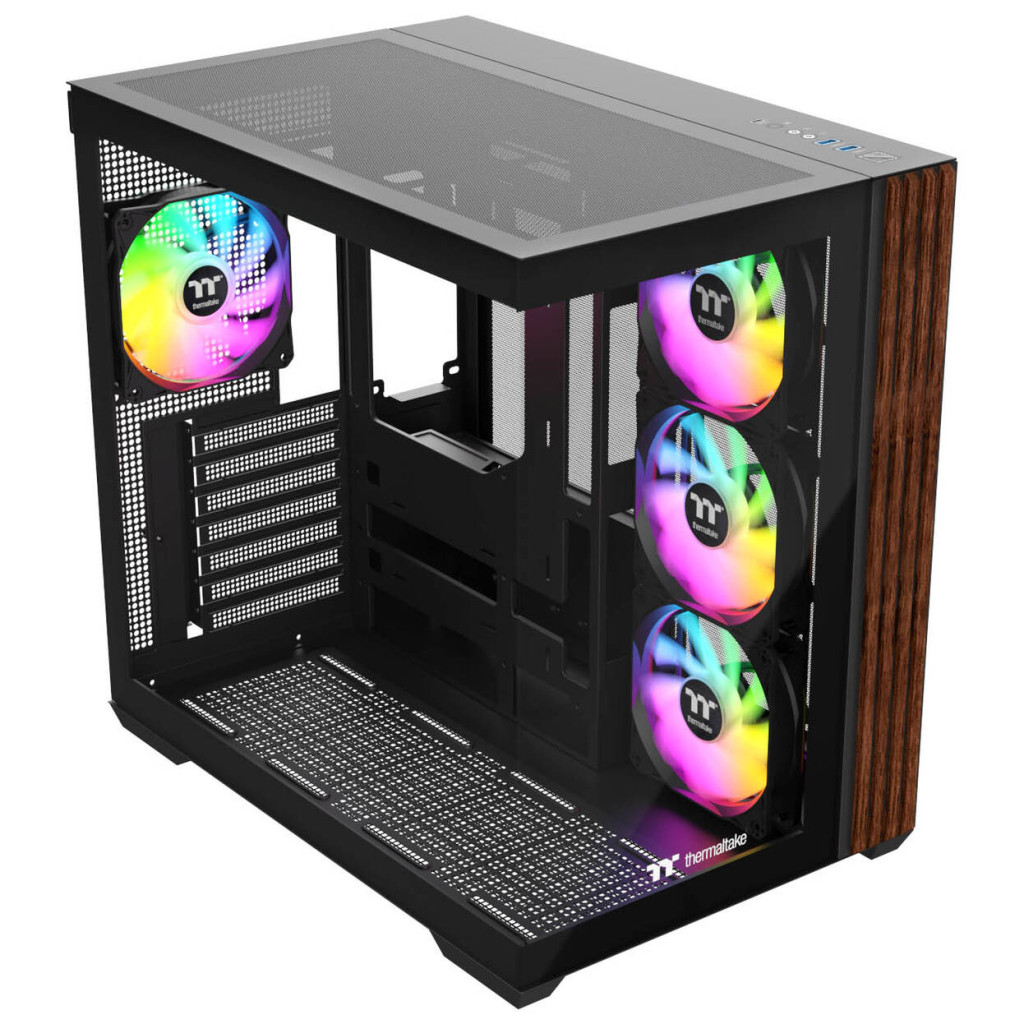 Thermaltake View 380 WS ARGB PC Case, Mid Tower, ATX, ARGB, Tempered Glass - Black