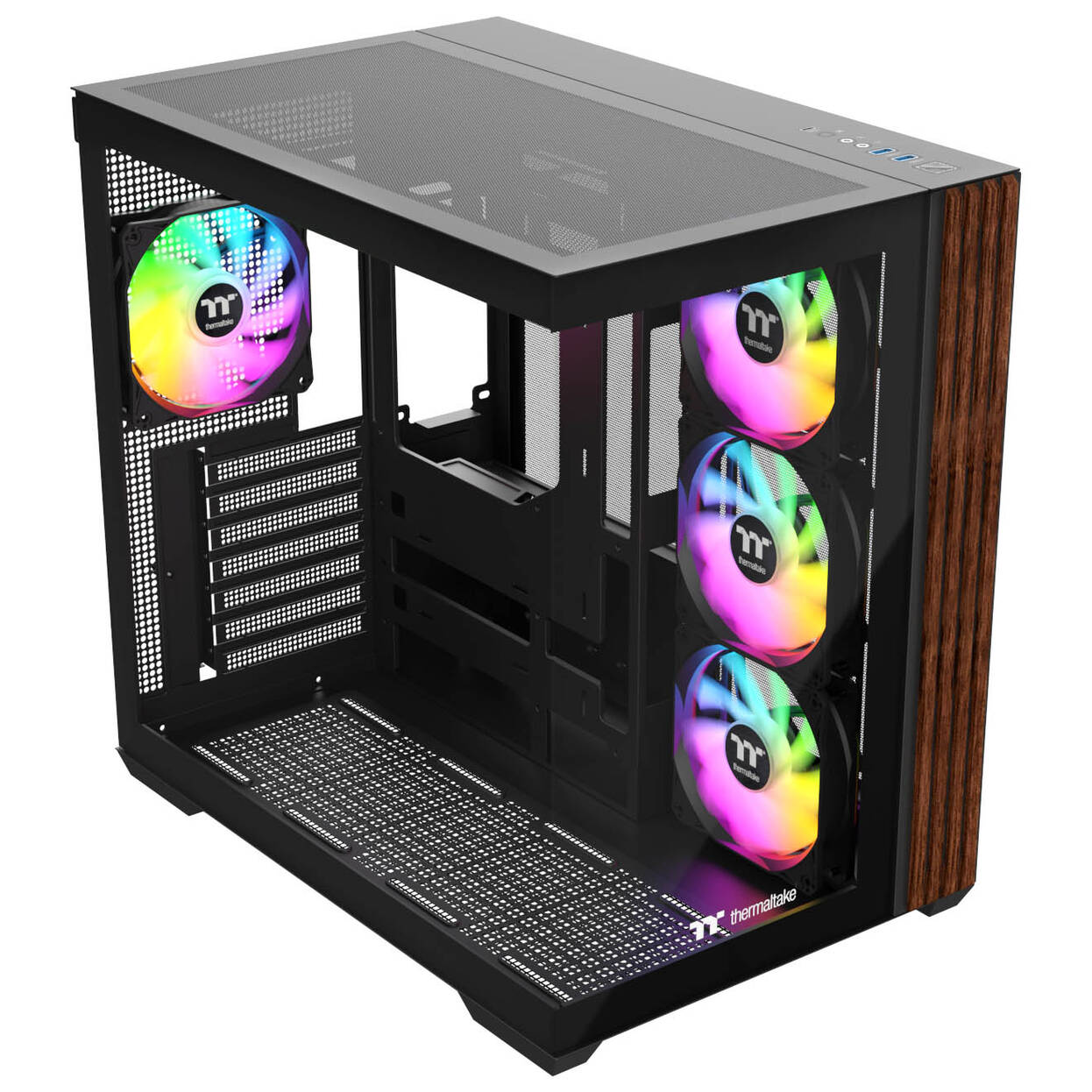 Thermaltake View 380 WS ARGB PC Case, Mid Tower, ATX, ARGB, Tempered Glass - Black
