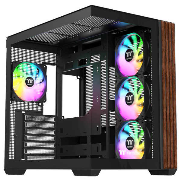 Thermaltake View 380 WS ARGB PC Case, Mid Tower, ATX, ARGB, Tempered Glass – Black