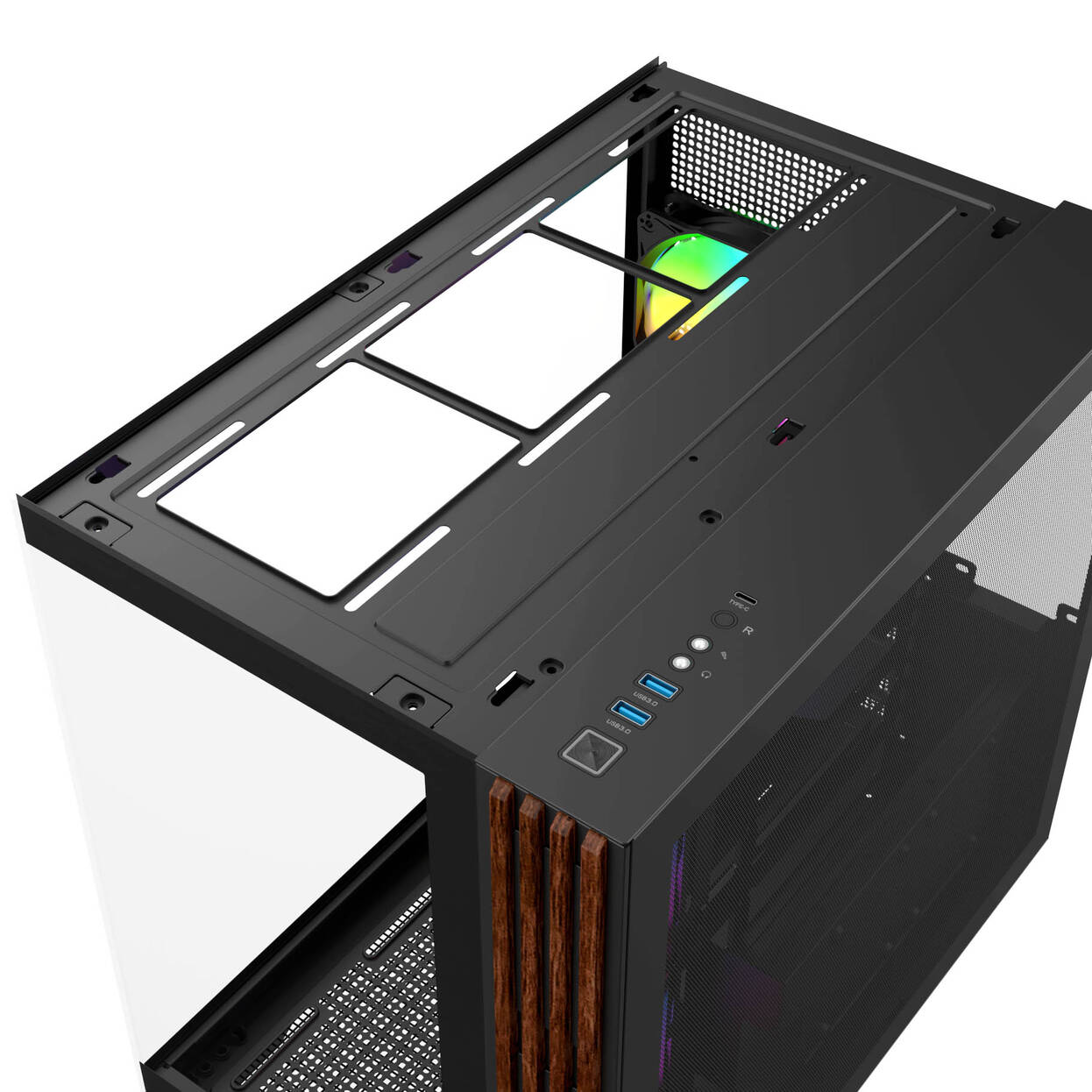 Thermaltake View 380 WS ARGB PC Case, Mid Tower, ATX, ARGB, Tempered Glass - Black