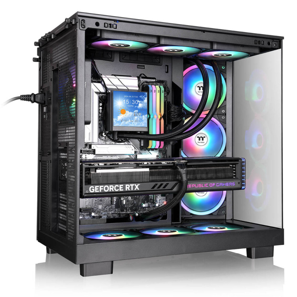 Thermaltake View 380 XL TG ARGB PC Case, Mid-Tower, ATX, ARGB, Tempered Glass - Black