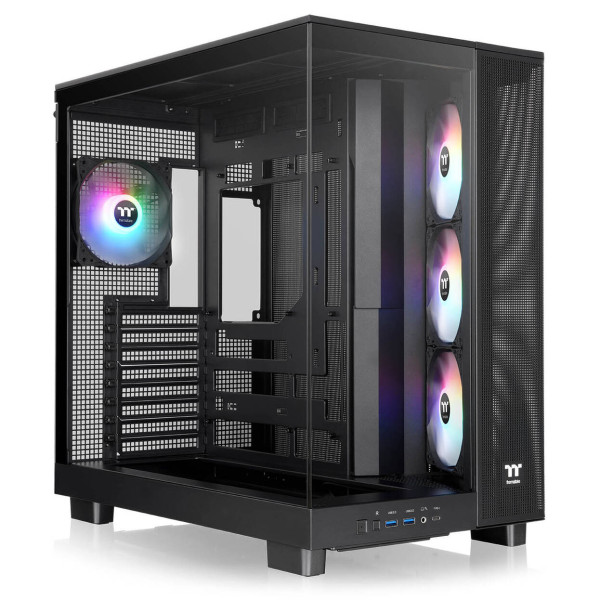 Thermaltake View 380 XL TG ARGB PC Case, Mid-Tower, ATX, ARGB, Tempered Glass – Black