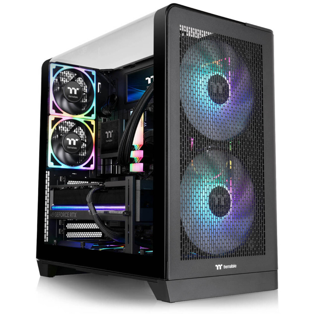 Thermaltake View 390 Air PC Case, Mid Tower, ATX, ARGB, Tempered Glass - Black