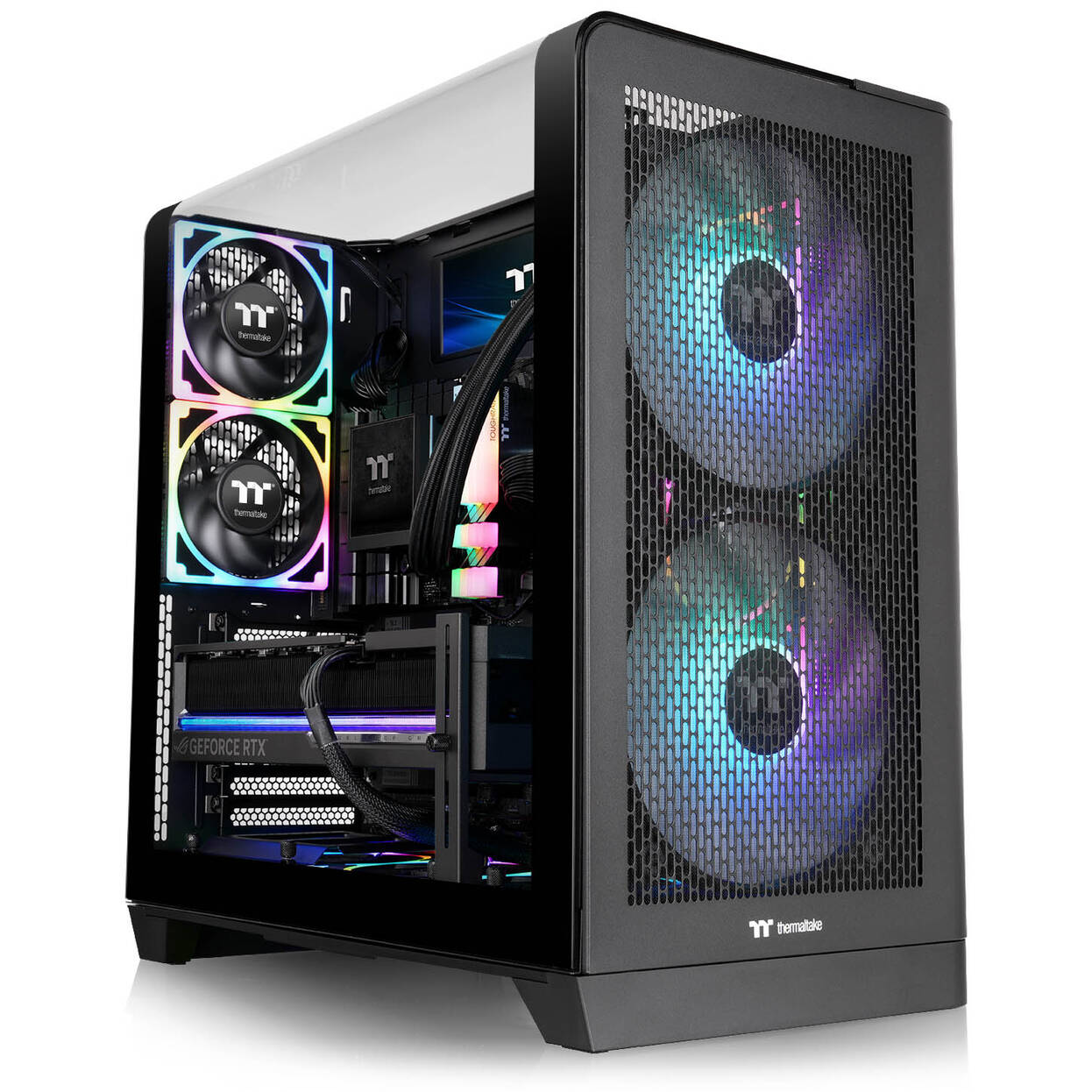 Thermaltake View 390 Air PC Case, Mid Tower, ATX, ARGB, Tempered Glass - Black