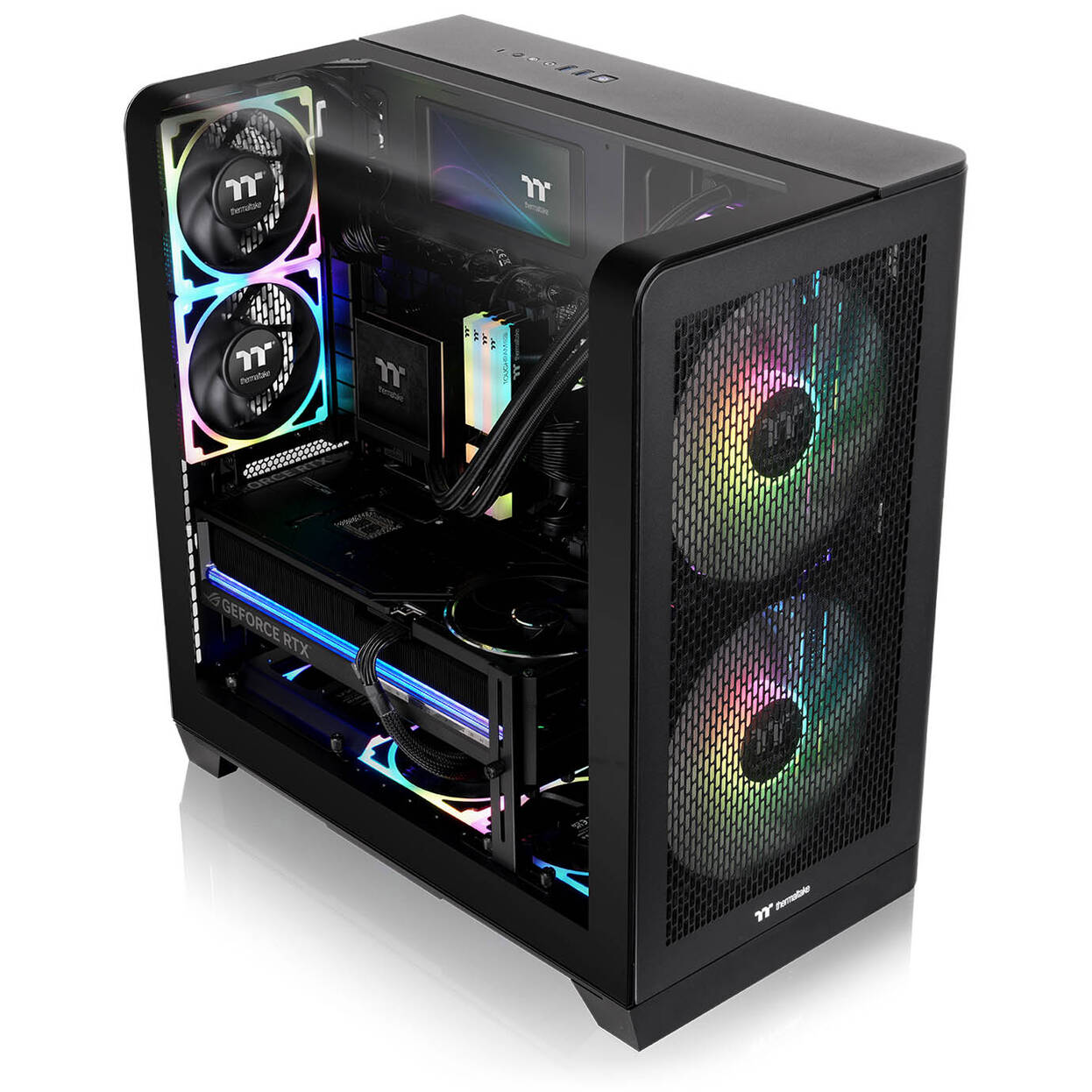 Thermaltake View 390 Air PC Case, Mid Tower, ATX, ARGB, Tempered Glass - Black