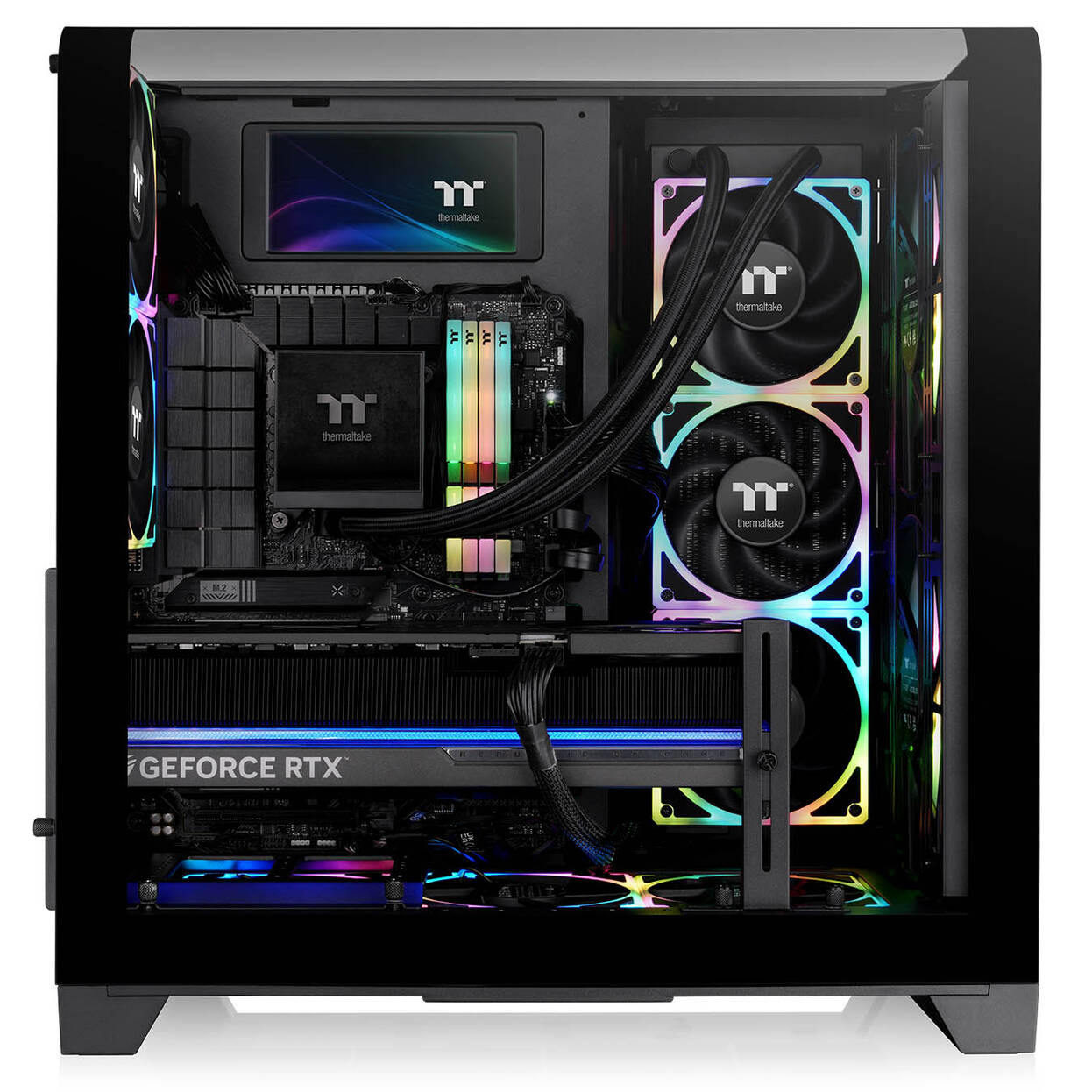Thermaltake View 390 Air PC Case, Mid Tower, ATX, ARGB, Tempered Glass - Black