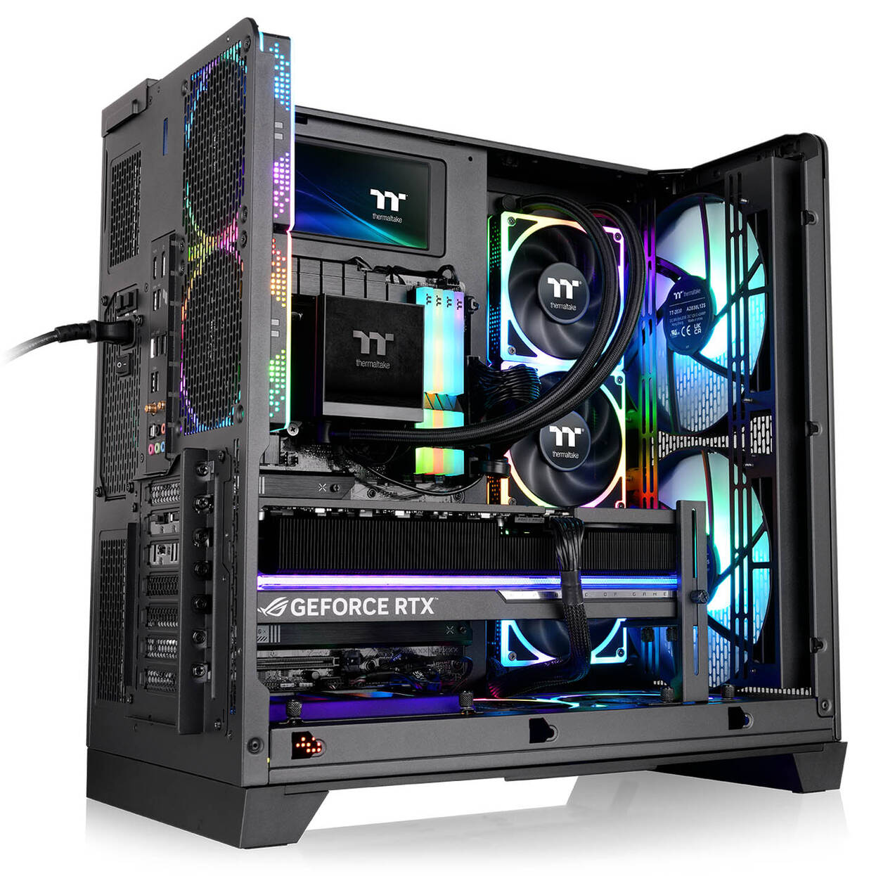 Thermaltake View 390 Air PC Case, Mid Tower, ATX, ARGB, Tempered Glass - Black