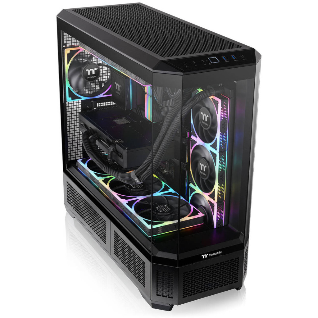 Thermaltake View 600 TG PC Case, Big Tower, E-ATX, ARGB, Tempered Glass - Black