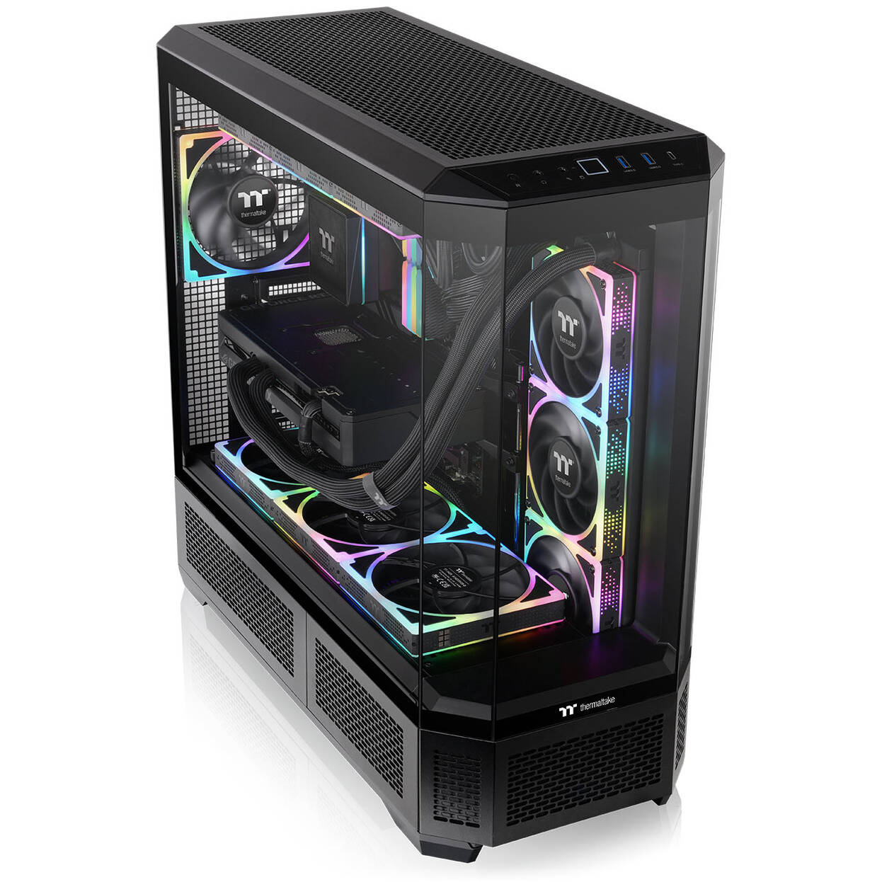 Thermaltake View 600 TG PC Case, Big Tower, E-ATX, ARGB, Tempered Glass - Black