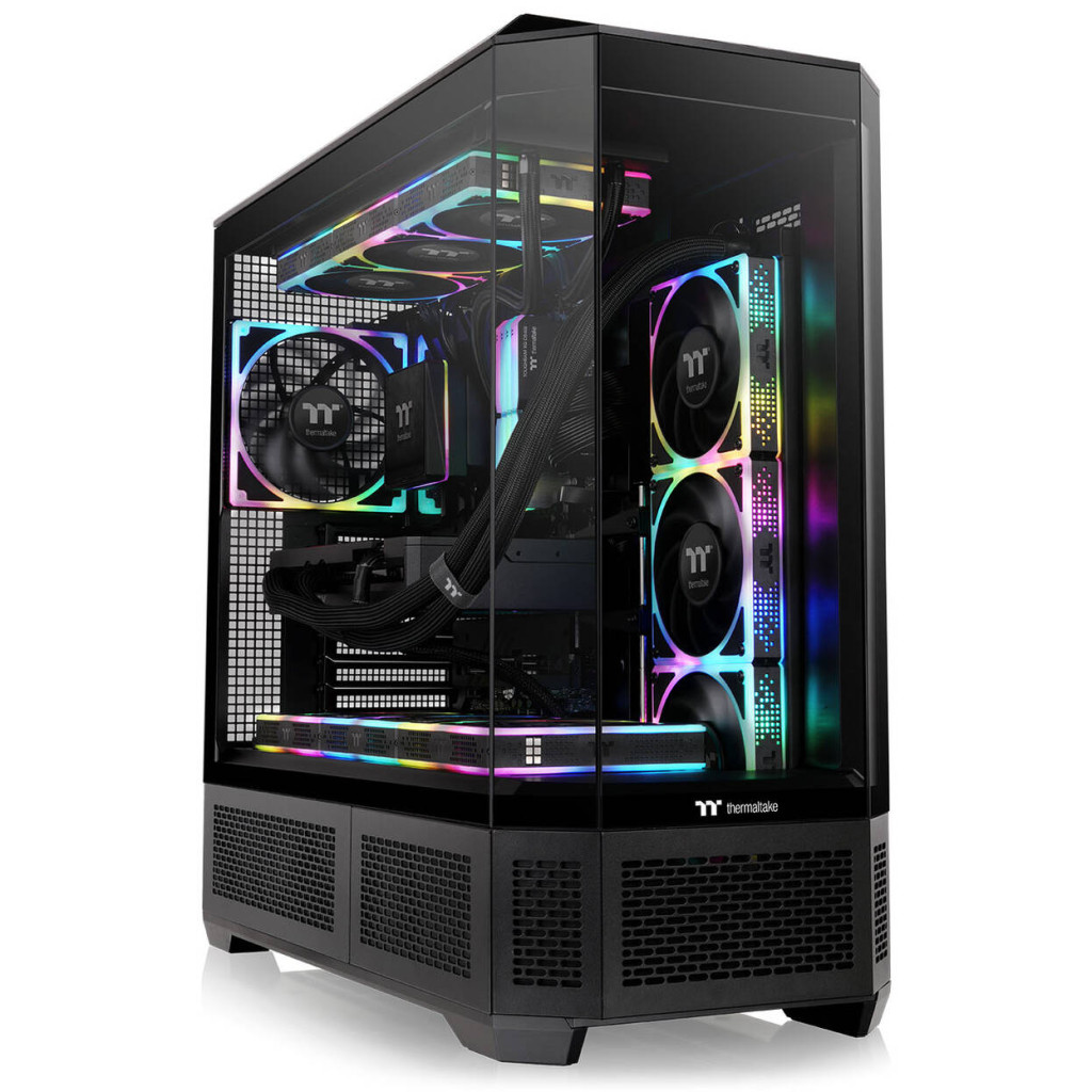 Thermaltake View 600 TG PC Case, Big Tower, E-ATX, ARGB, Tempered Glass - Black