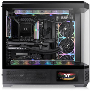 Thermaltake View 600 TG PC Case, Big Tower, E-ATX, ARGB, Tempered Glass - Black