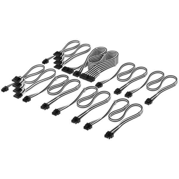 Corsair Cable Set, Type 4, DC Cable Pro Kit, individually sleeved – black / white