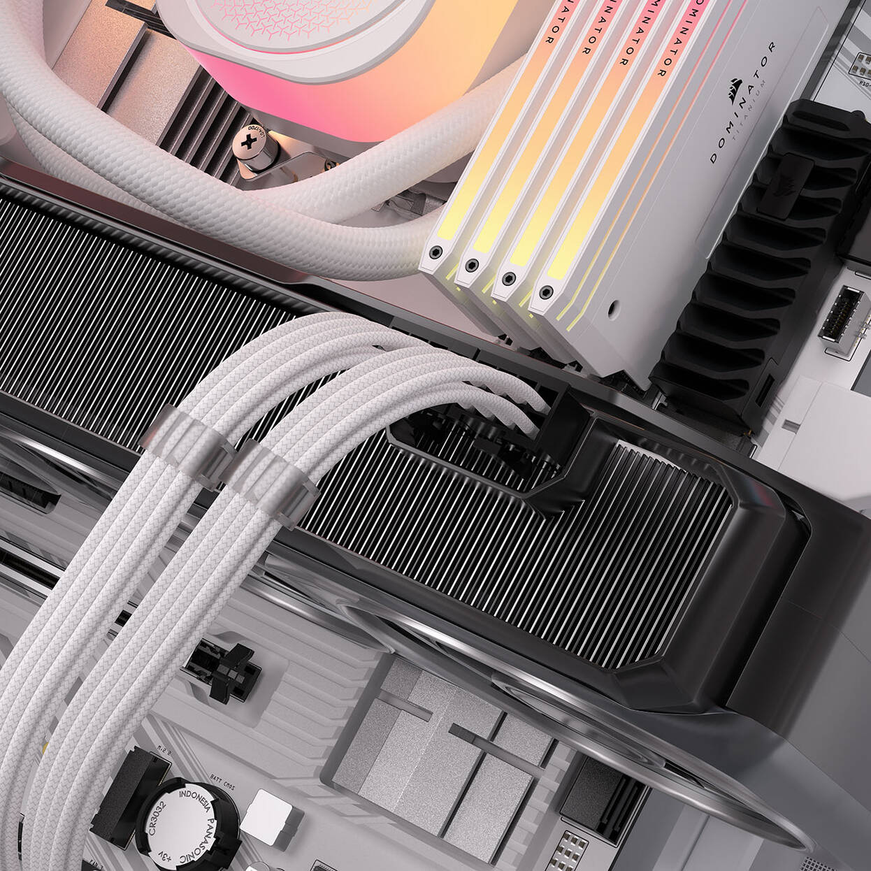 Corsair cable, Type 4, PCIe power connector, 8-pin (6+2), 650mm, individually sleeved - white