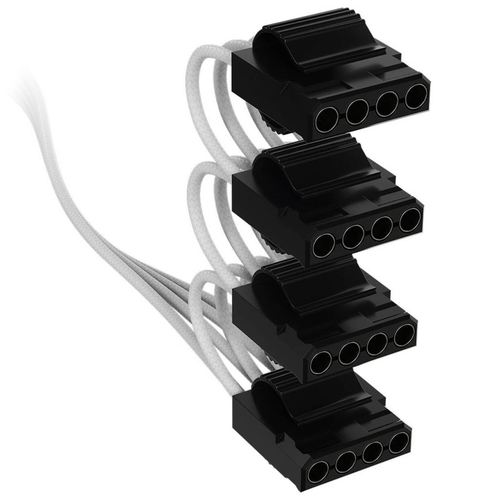 Corsair Cable, Type 4, PATA Power Connectors, 450mm, 550mm, 650mm, 750mm, individually sleeved - white