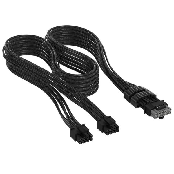 Corsair Premium Sleeved 2x 8-Pin to 12V-2×6 Cable, for Type-5 Power Supply – Black