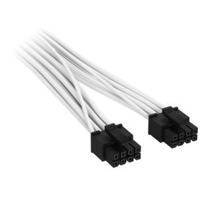 Corsair Premium Sleeved 2x 8-Pin to 12V-2x6 Cable, for Type-5 Power Supply - White