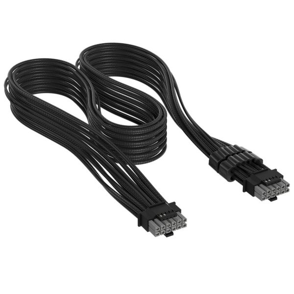 Corsair Premium Sleeved 12V-2×6 to 12V-2×6 Cable, Universal – Black