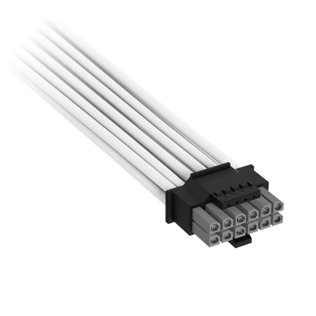 Corsair Premium Sleeved 12V-2x6 to 2x 6+2-Pin PCIe Cable, Universal - white
