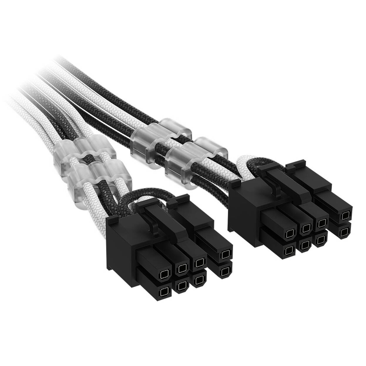 Corsair Premium Sleeved 12V-2x6 to 2x 6+2-Pin PCIe Cable, Universal - Black/White