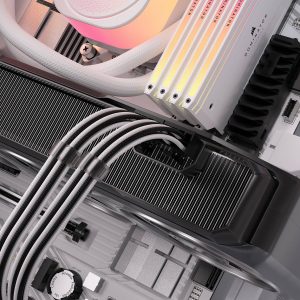 Corsair Premium Sleeved 12V-2x6 to 2x 6+2-Pin PCIe Cable, Universal - Black/White