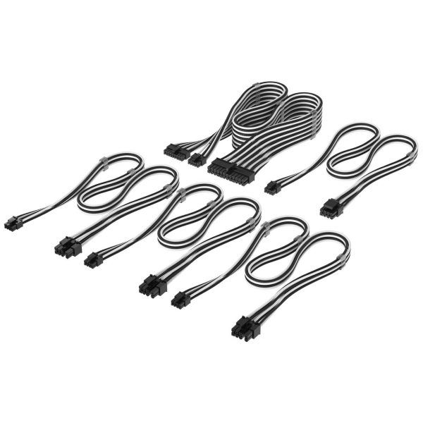 Corsair Premium Sleeved DC Cable Starter Kit, for Type 5 Power Supply – Black/White
