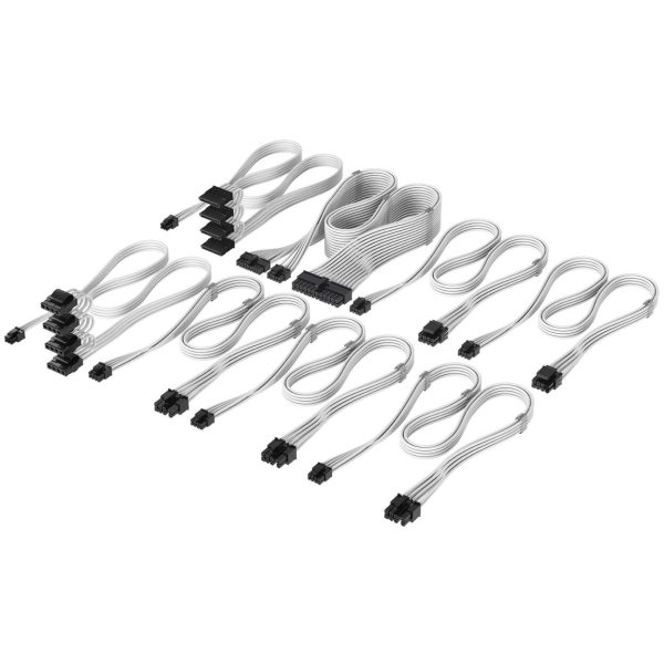 Corsair Premium Sleeved DC Cable Pro Kit for Type-5 Power Supply – White